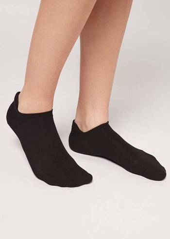 Calcetines Calzedonia Algodon No-Show cobey Hombre Negras | CL2885AP