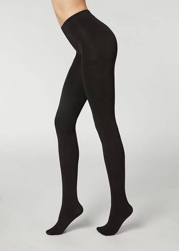 Mallas Calzedonia Thermal Super Opaque Mujer Negras | CL1070UT