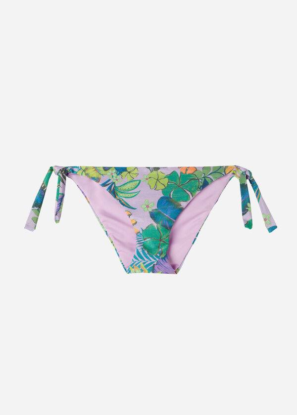 Abajo De Bikini Calzedonia Side Tie Brasilia Mujer Moradas | CL1557MA