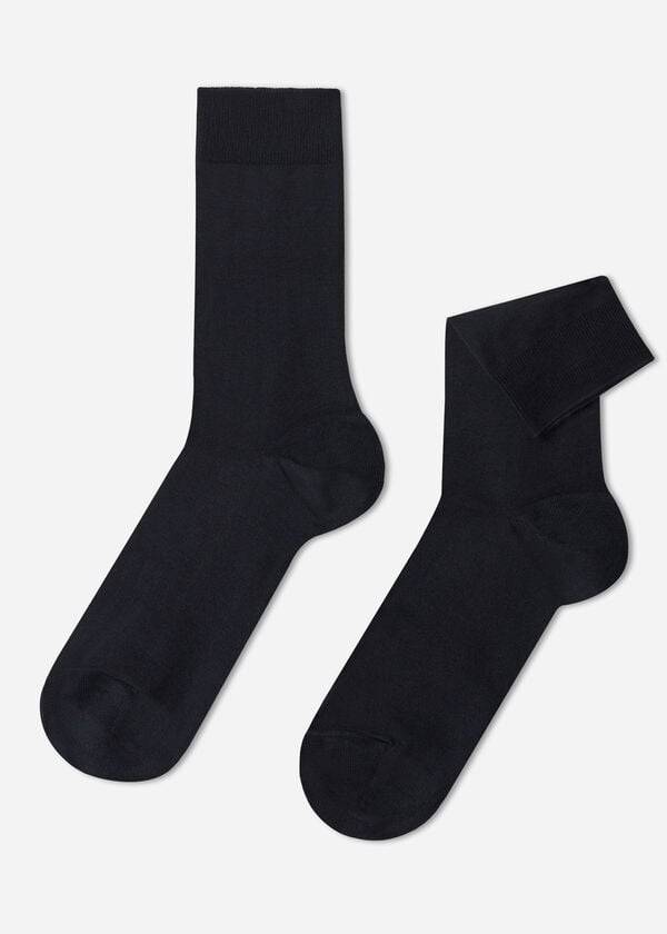 Calcetines Calzedonia Stretch Algodon Crew Hombre Azules | CL2815PQ
