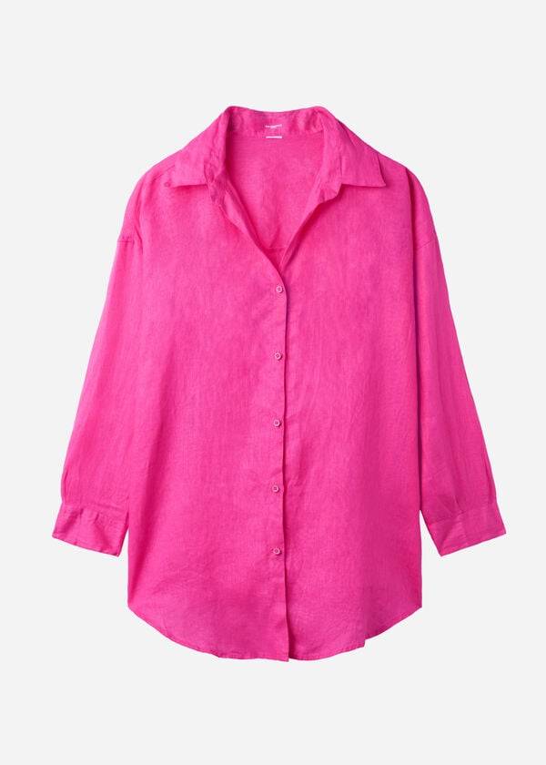 Cubrirlos Calzedonia Linen Shirt Mujer Rosas | CL2096LH