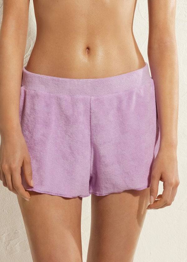 Cubrirlos Calzedonia Terrycloth Shorts Mujer Moradas | CL2152VD