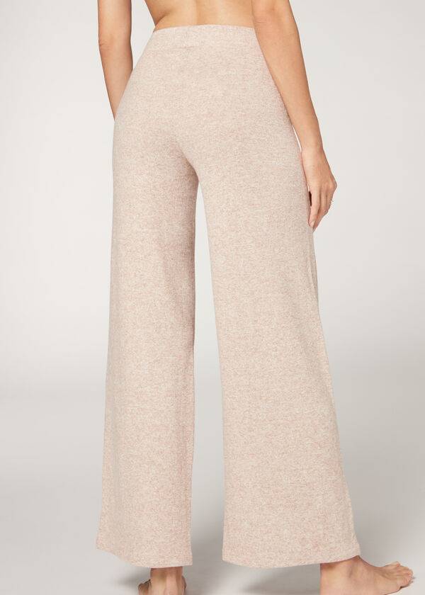 Leggins Calzedonia Cashmere Palazzo Mujer Beige | CL2623HK