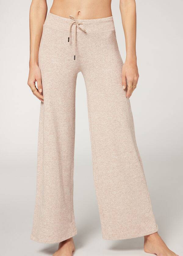 Leggins Calzedonia Cashmere Palazzo Mujer Beige | CL2623HK