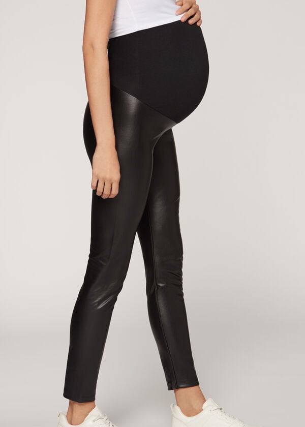 Leggins Calzedonia Coated Thermal Maternity Mujer Negras | CL2630OR