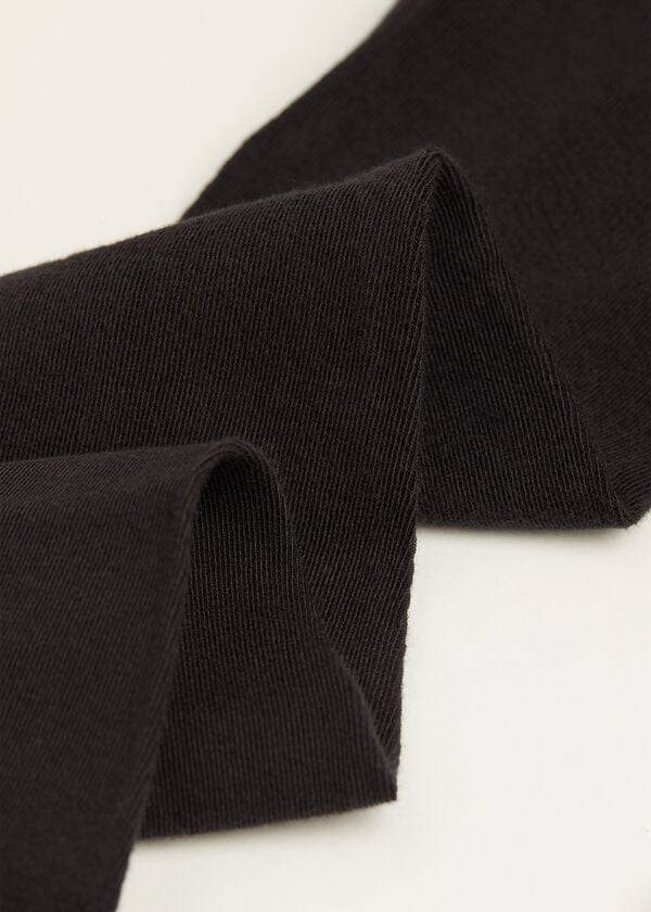 Mallas Calzedonia Eco Algodon Niños Negras | CL2966QZ