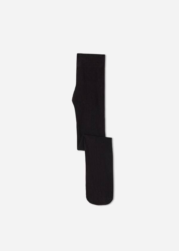 Mallas Calzedonia Eco Algodon Niños Negras | CL2966QZ