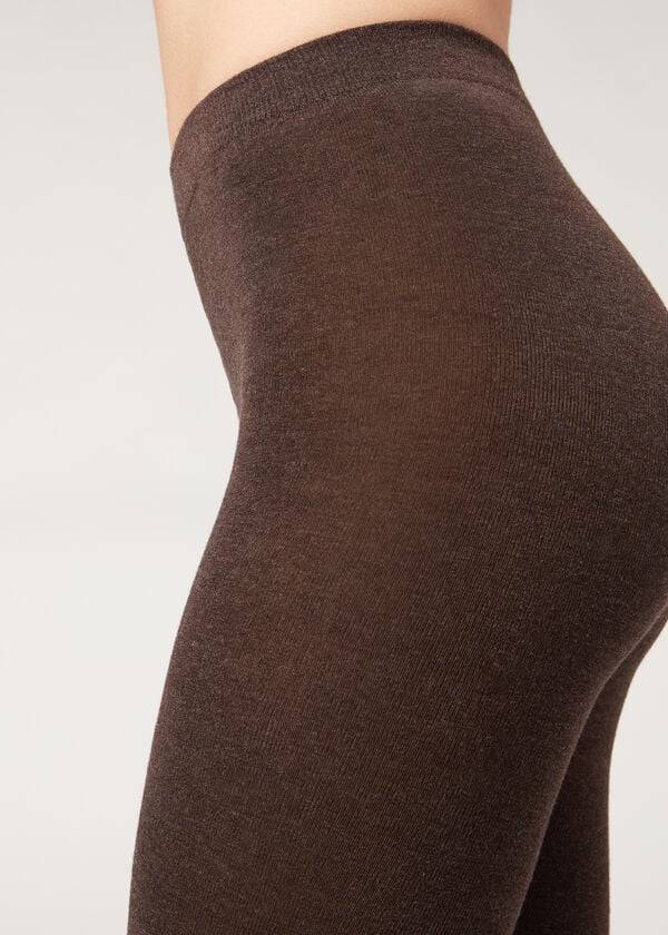 Mallas Calzedonia Soft Modal and Cashmere Blend Opaque Mujer Marrones | CL1065WY